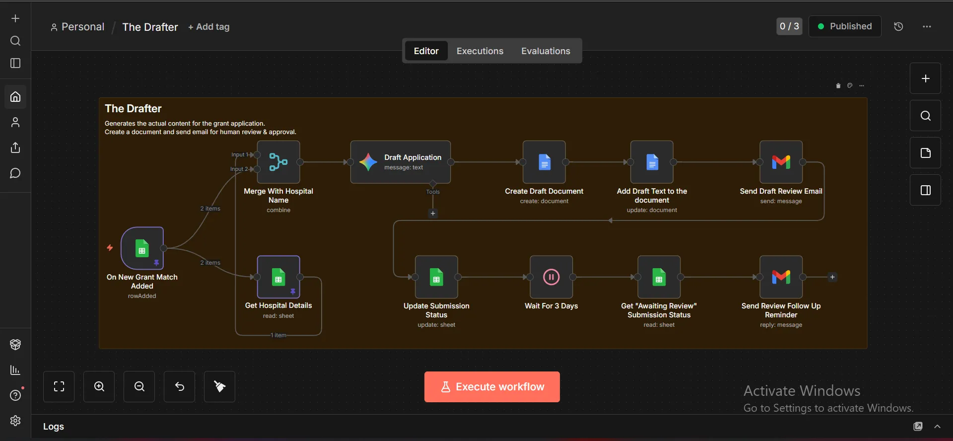 The Drafter workflow