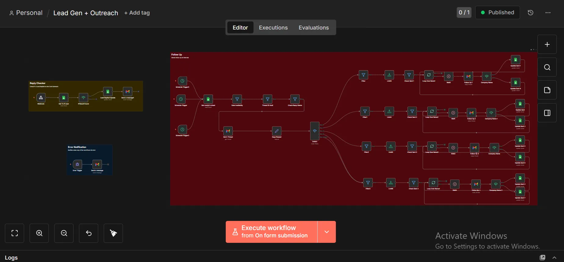 Follow-up scheduler workflow